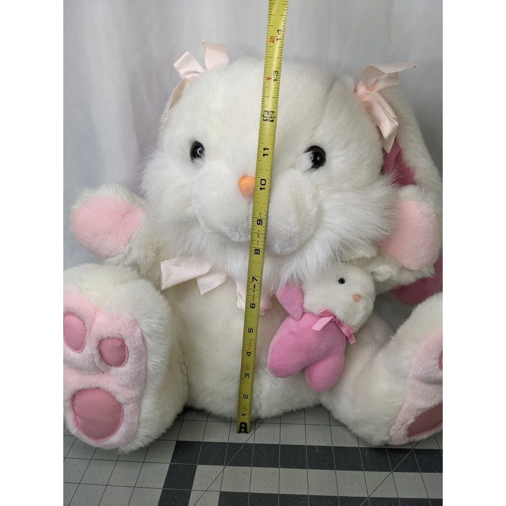 White Easter Rabbit‎ Plush Baby Pink Bunny 15 Inch Stuffed Animal Toy